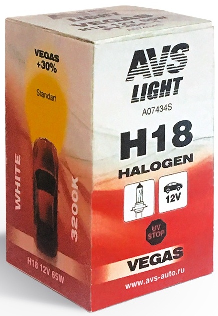 Лампа галогенная AVS Vegas H18, 12V, 65W