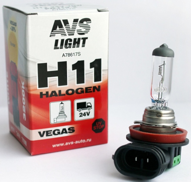 Лампа галогенная AVS Vegas H11, 24V, 70W