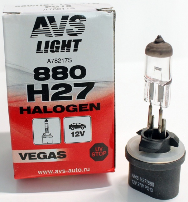 Лампа галогенная AVS Vegas H27/880, 12V, 27W