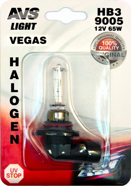 Лампа галогенная AVS Vegas в блистере HB3/9005, 12V, 65W