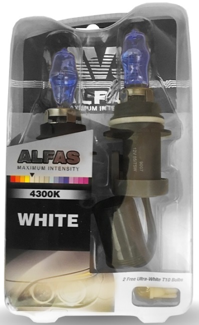 Газонаполненные лампы AVS ALFAS Maximum Intensity 4300K, HB5-9007, 12V, 85W комплект 2 + 2 (T-10)
