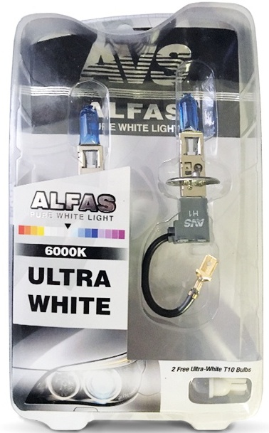 Газонаполненные лампы AVS Alfas ультра-белый 6000К, H1, 12V, 85W комплект 2 штуки