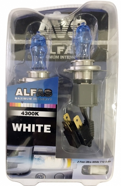 Газонаполненные лампы AVS Alfas 4300К, H4, 24V, 75/85W комплект 2 штуки