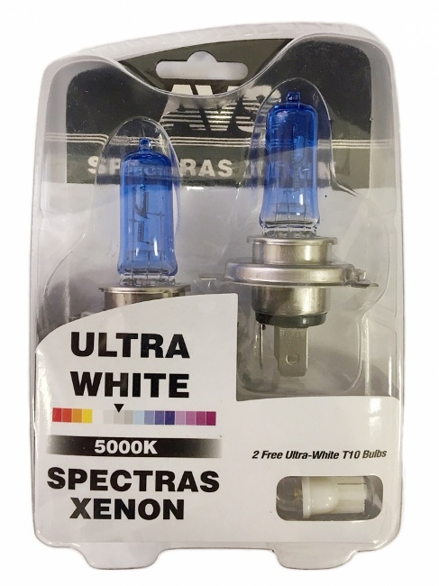 Газонаполненные лампы AVS SPECTRAS Xenon 5000K, H4, 12V, 65/75W комплект 2 + 2 (T-10)