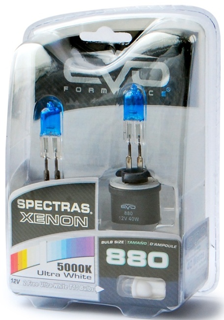Газонаполненные лампы EVO Spectras 5000K, H27 (880), 12V, 65W комплект 2 + 2 (T-10)