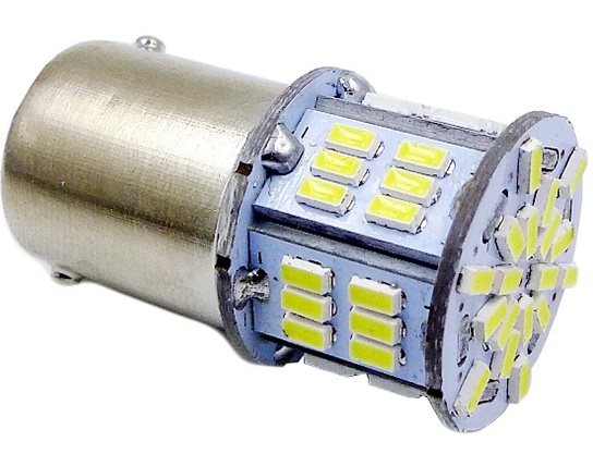 Лампа светодиодная T15 S099B белый (BAY15D) 54SMD 3014, 10-30V, 2 contact, коробка 2 штуки