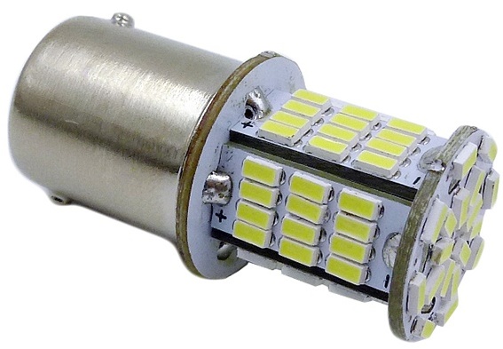 Лампа светодиодная T15 S100A белый (BA15S) 78SMD 3014, 10-30V, 1 contact, коробка 2 штуки
