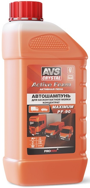 Автошампунь для бесконтактной мойки Active Foam (1:9-12) AVS MAXIMUM PF-90 (1 литр)