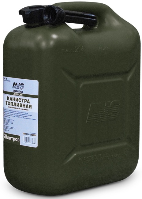 Канистра для топлива пластиковая (тёмно-зелёная) AVS TPK-Z 20 (20 литров)