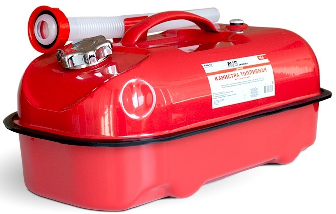 Канистра топливная металлическая горизонтальная (красная) AVS HJM-10 (10 литров)