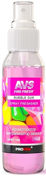 Ароматизатор-спрей (нейтрализатор запахов) Stop Smell (Bubble-Gum / Бабл-Gам) AVS AFS-003, 100 мл