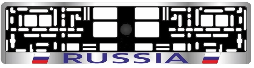 Рамка под номерной знак Russia AVS RN-02 (хром, синий)