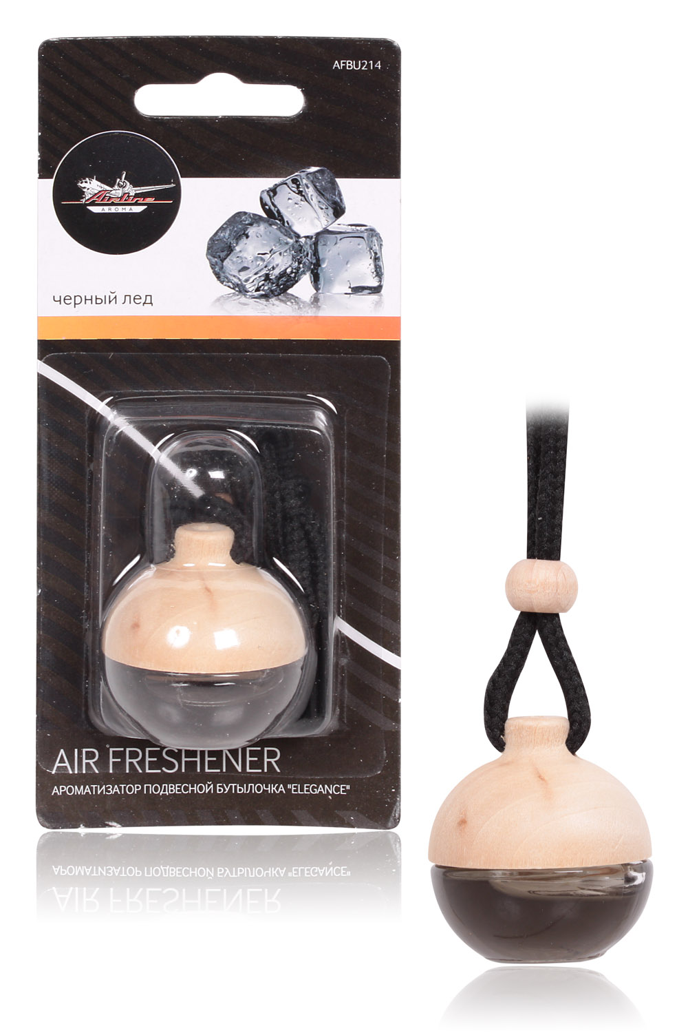 Ароматизатор подвесной бутылочка Elegance Черный лед AIRLINE AFBU214