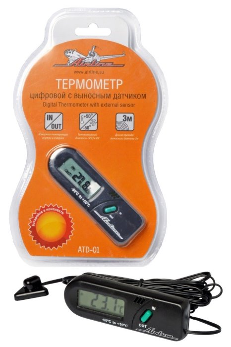 Термометр цифровой с выносным датчиком AIRLINE ATD-01