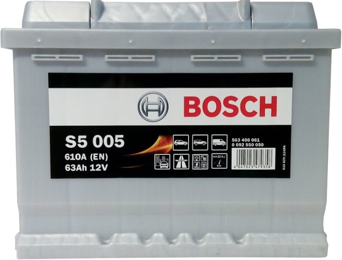 Аккумуляторная батарея Bosch S5 Silver Plus 0 092 S50 050 (12В, 63А/ч)