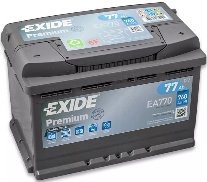 Аккумуляторная батарея Exide Premium EA770 (12В, 77А/ч)