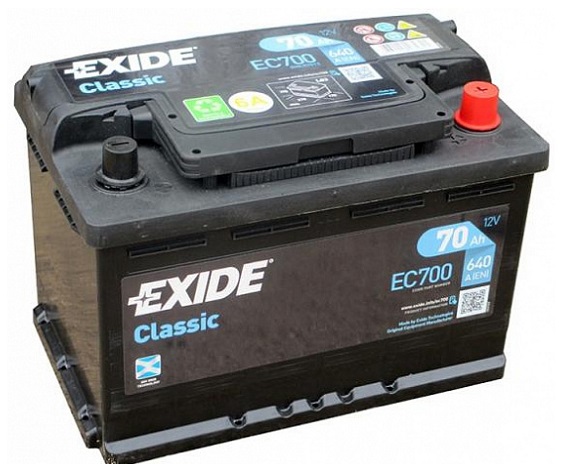 Аккумуляторная батарея Exide EC700 Classic (12В 70а/ч)