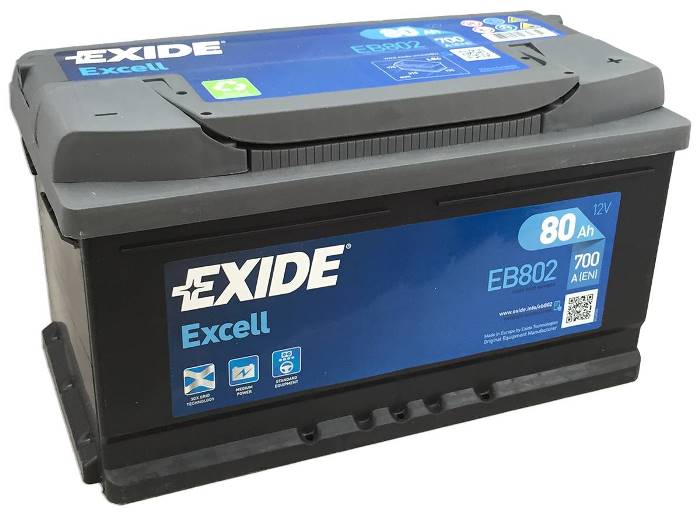 Аккумуляторная батарея Exide Excell EB802 (12В, 80А/ч)
