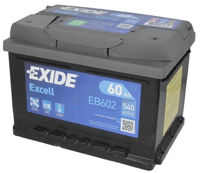 Аккумуляторная батарея Exide Excell EB602 (12В, 60А/ч)