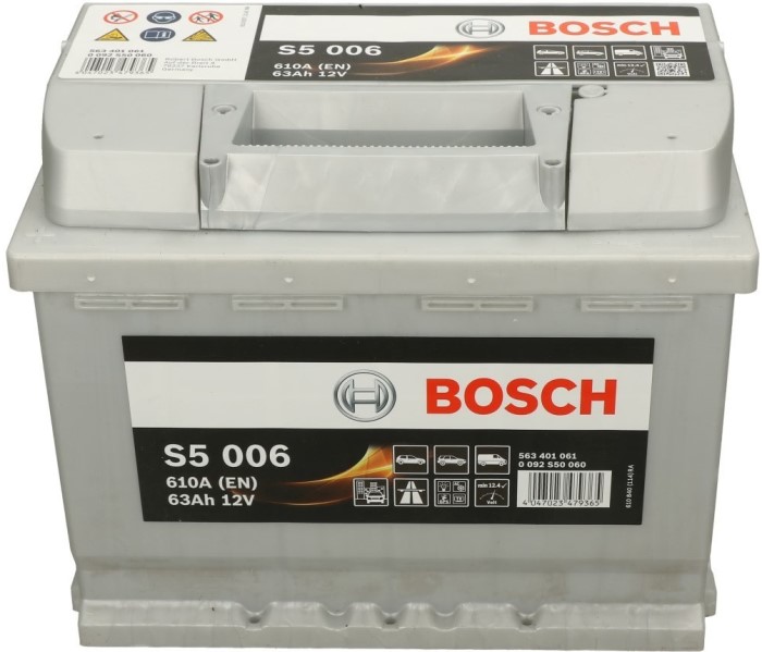 Аккумуляторная батарея Bosch S5 Silver Plus 0 092 S50 060 (12В, 63А/ч)