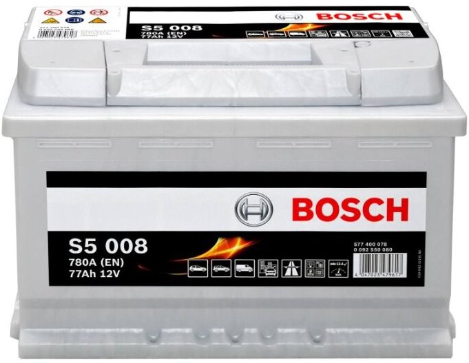 Аккумуляторная батарея Bosch S5 Silver Plus 0 092 S50 080 (12В, 77А/ч)