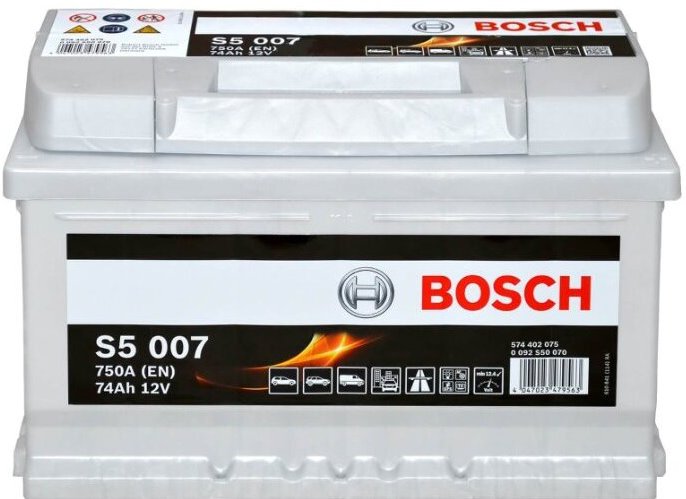 Аккумуляторная батарея Bosch S5 Silver Plus 0 092 S50 070 (12В, 74А/ч)