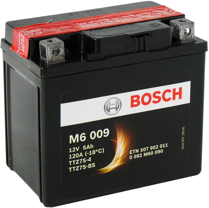 Аккумуляторная батарея Bosch Funstart AGM 0 092 M60 090 (12В, 5А/ч)