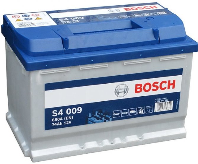 Аккумуляторная батарея Bosch S4 Silver 0 092 S40 090 (12В, 74А/ч)