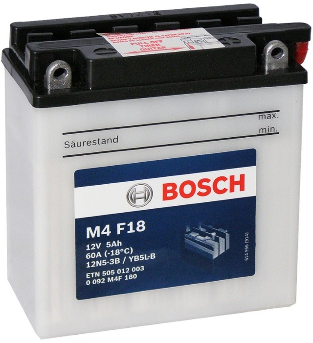 Аккумуляторная батарея Bosch Funstart FreshPack 0 092 M4F 180 (12В, 5А/ч)
