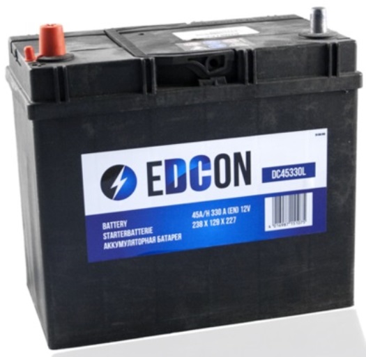 Автомобильный аккумулятор EDCON DC45330L (12В, 45А/ч)