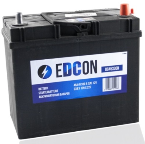 Автомобильный аккумулятор EDCON DC45330R (12В, 45А/ч)