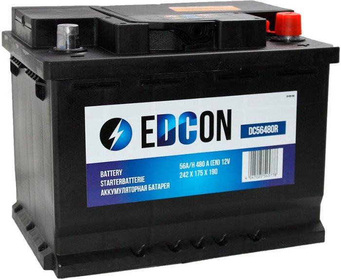 Автомобильный аккумулятор EDCON DC56480R (12В, 44А/ч)