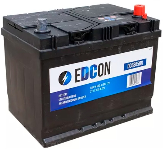 Автомобильный аккумулятор EDCON DC68550R (12В, 68А/ч)