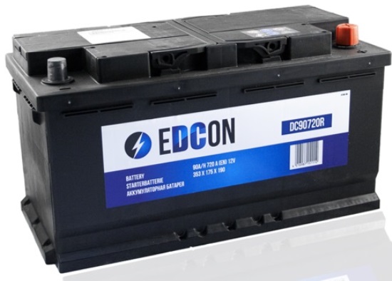 Автомобильный аккумулятор EDCON DC90720R (12В, 90А/ч)