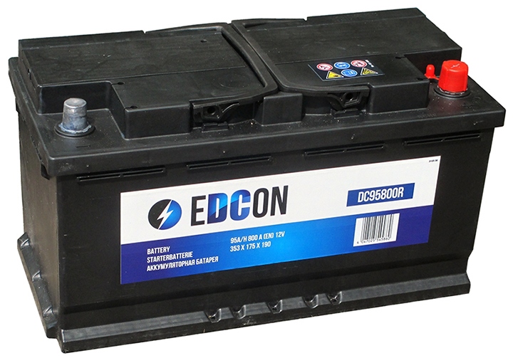 Автомобильный аккумулятор EDCON DC95800R (12В, 95А/ч)