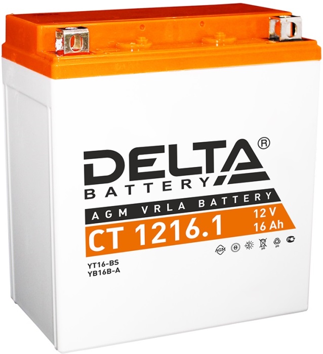 Аккумулятор DELTA Battery AGM YB16B-A CT 1216.1 (12В, 16А/ч)