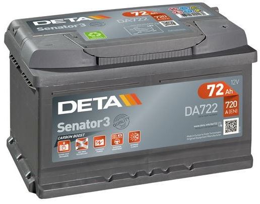 Аккумуляторная батарея DETA SENATOR3 DA722 (12В, 75А/ч)