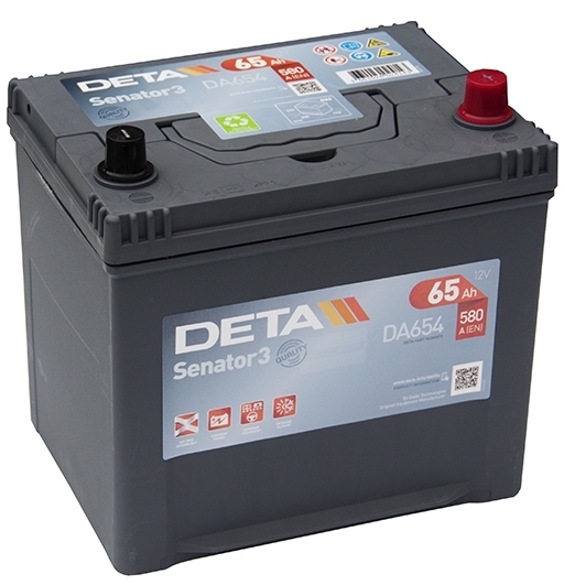 Аккумуляторная батарея DETA SENATOR3 DA654 (12В, 65А/ч)