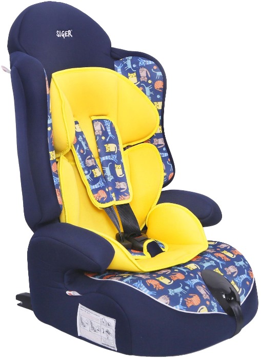 Детское автомобильное кресло SIGER Трансформер Прайм ISOFIX, цвет Котики