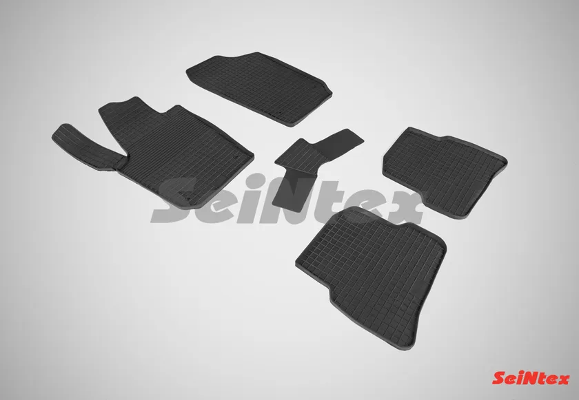 Коврики резиновые Seintex с узором сетка для салона Seat Ibiza 2012-2020