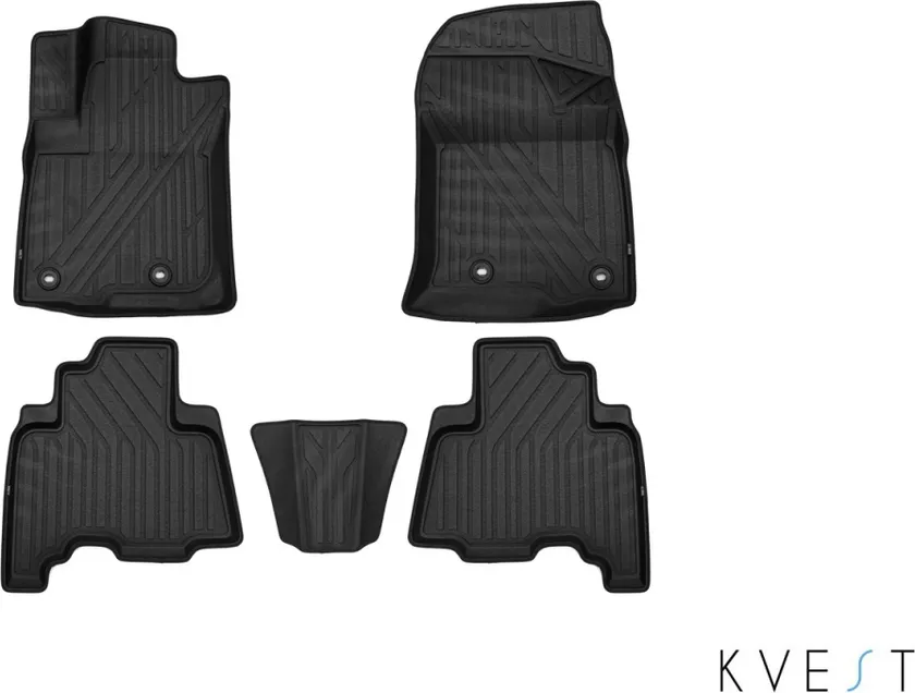Коврики KVEST 3D для салона Toyota Land Cruiser 150 Prado Рестайлинг 2013-2017 Серый, черный кант