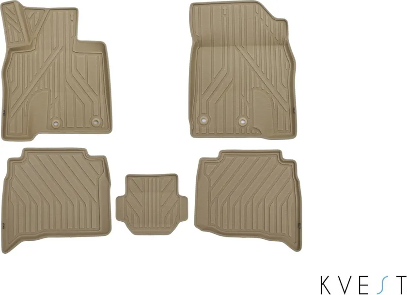 Коврики KVEST 3D для салона Lexus LX 570 III рестайлинг 2015-2020 Бежевый, бежевый кант