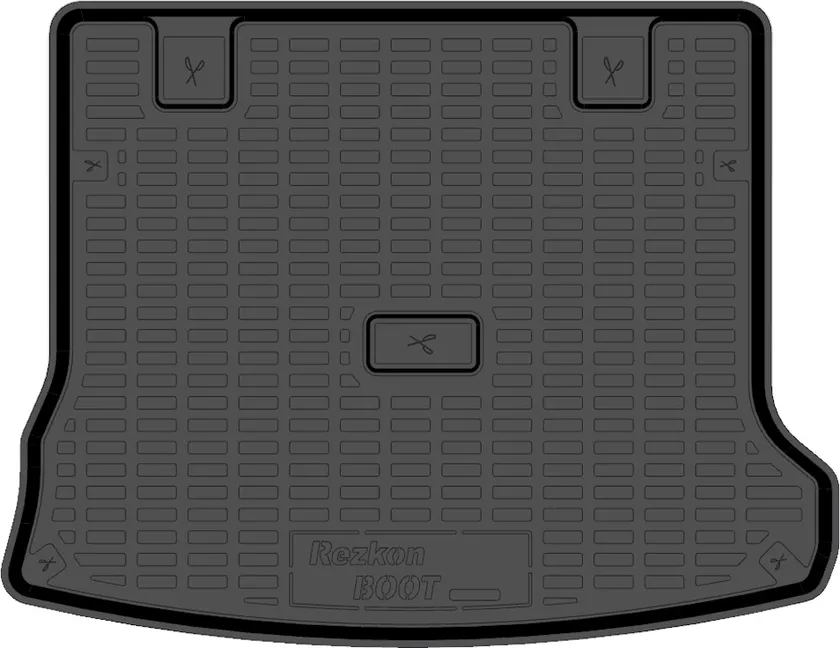 Коврик пластиковый (ПЭТ) Rezkon для багажника Lada Largus универсал 2012-2020