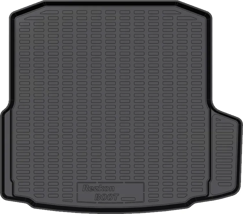 Коврик пластиковый (ПЭТ) Rezkon с карманами для багажника Skoda Octavia A7 2014-2017