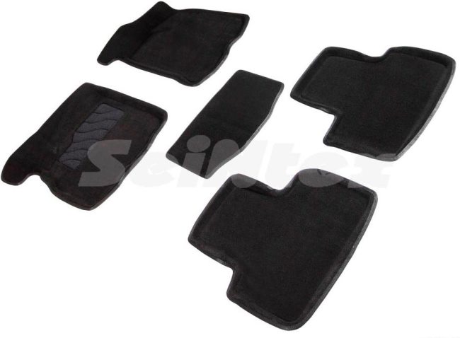 Комплект ковриков Seintex 3D ворсовые для салона Lada Priora 2007-2018 черные