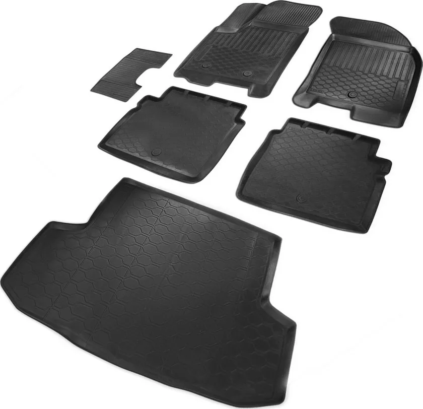 Комплект ковриков Rival для салона и багажника Ravon Nexia R3 седан 2016-2020
