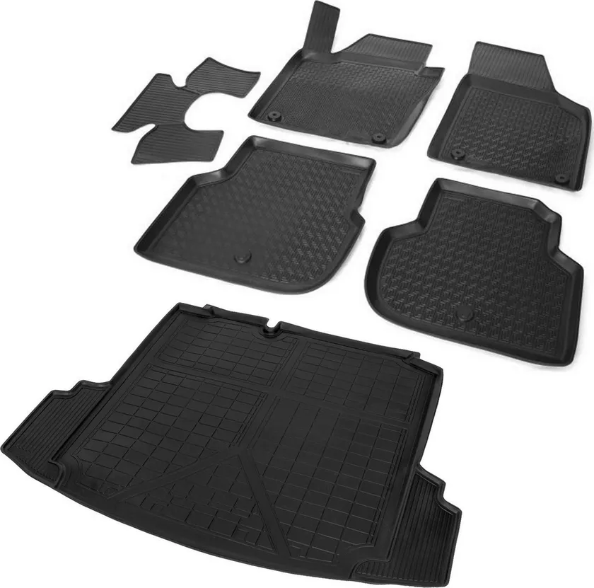 Комплект ковриков Rival для салона и багажника Volkswagen Jetta VI седан 2010-2015 2014-2020