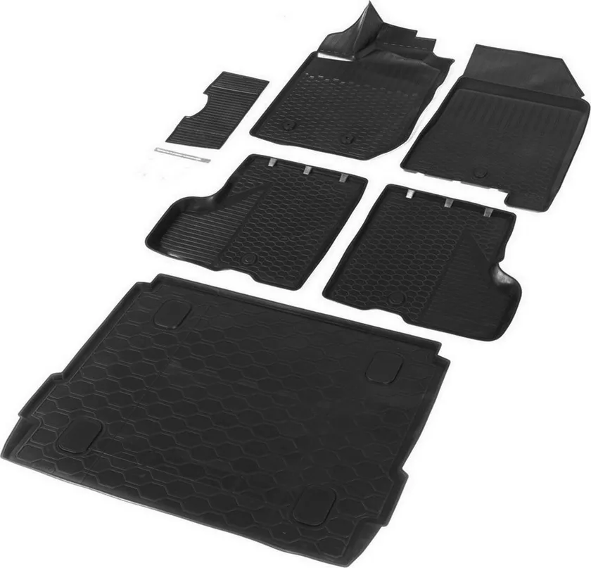 Комплект ковриков Rival для салона и багажника Lada Xray хэтчбек 2015-2020/Cross 2018-2020 (с полкой в багажнике, с вещевым ящиком в салоне)