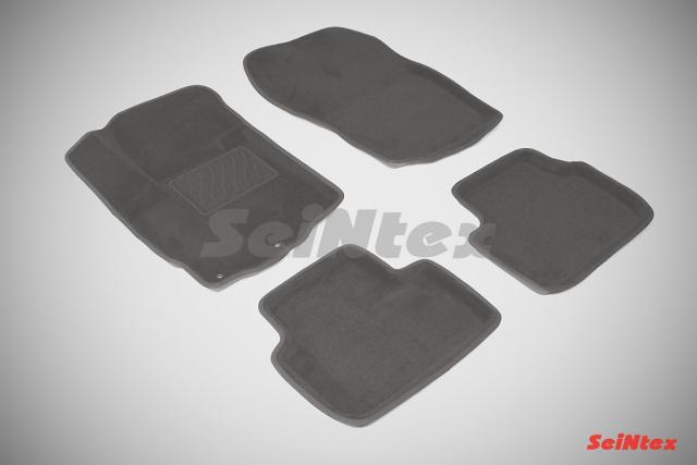 Коврики Seintex 3D ворсовые для салона Renault Sandero I 2009-2013 Серые