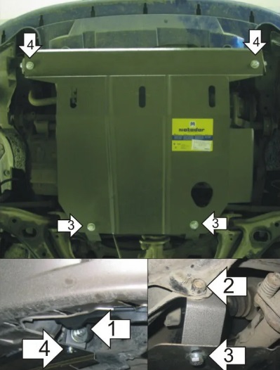 Защита Мотодор для двигателя, КПП Honda Civic VI 1995-2000